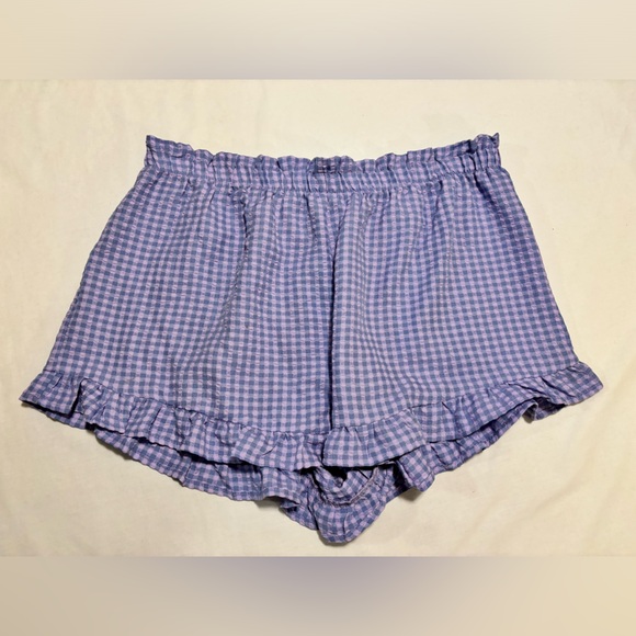 Wild Fable purple/blue gingham shirts with ruffle, XXL - Picture 1 of 6